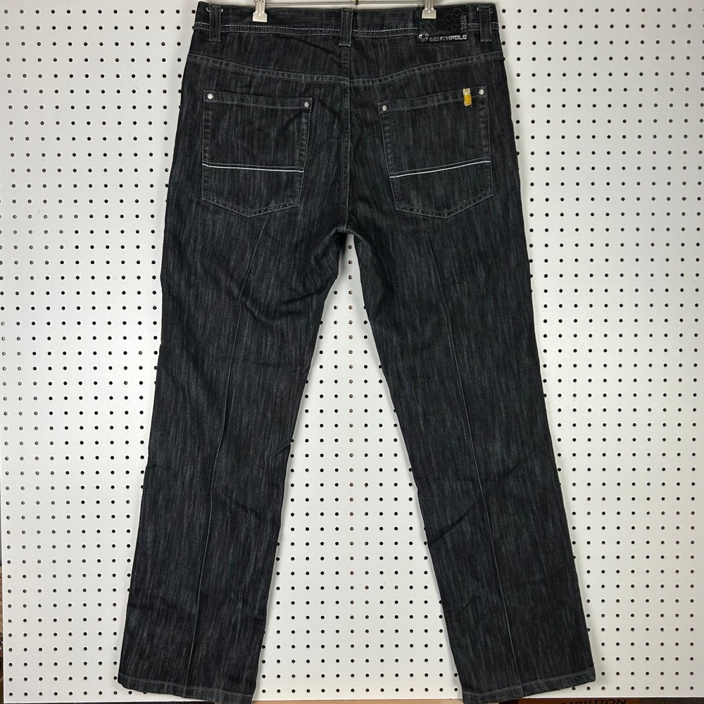 Southpole Denim Jeans 38x34 Mens Black Relaxed Fit Straight Leg Cyber Punk Skate